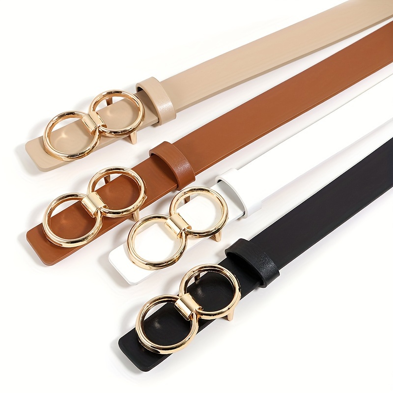 Cinturón de Moda con Hebilla Dorada - Ajustable 70-98cm
