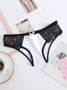 Panty de Algodón Suave y Elástica con Encaje en Contraste Luxeira