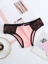Panty de Algodón Suave y Elástica con Encaje en Contraste Luxeira