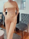 Conjunto de Top Elegante Cropped y Pantalones de Pierna Ancha de Cintura Alta Luxeira