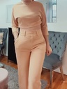 Conjunto de Top Elegante Cropped y Pantalones de Pierna Ancha de Cintura Alta Luxeira