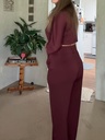 Conjunto de Top Elegante Cropped y Pantalones de Pierna Ancha de Cintura Alta Luxeira