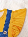 Vestido de Mezclilla con Tirantes y Volantes Luxeira
