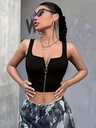 Top Corto con Cremallera Delantera Luxeira