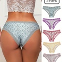 Panty de Cintura Baja con Encaje Y Estampado Floral Luxeira