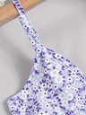 Top sin Mangas con Cuello en V y Estampado Floral Luxeira