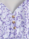 Top sin Mangas con Cuello en V y Estampado Floral Luxeira