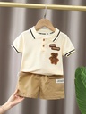 Conjunto de Camiseta de Oso con Cuello y Short Luxeira