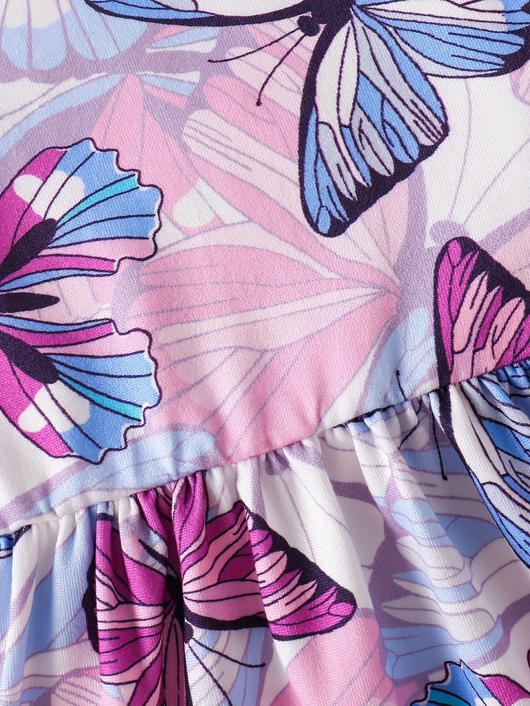 Vestido Casual Sin Mangas con Estampado de Mariposas Luxeira
