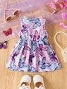 Vestido Casual Sin Mangas con Estampado de Mariposas Luxeira