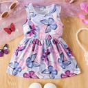 Vestido Casual Sin Mangas con Estampado de Mariposas Luxeira