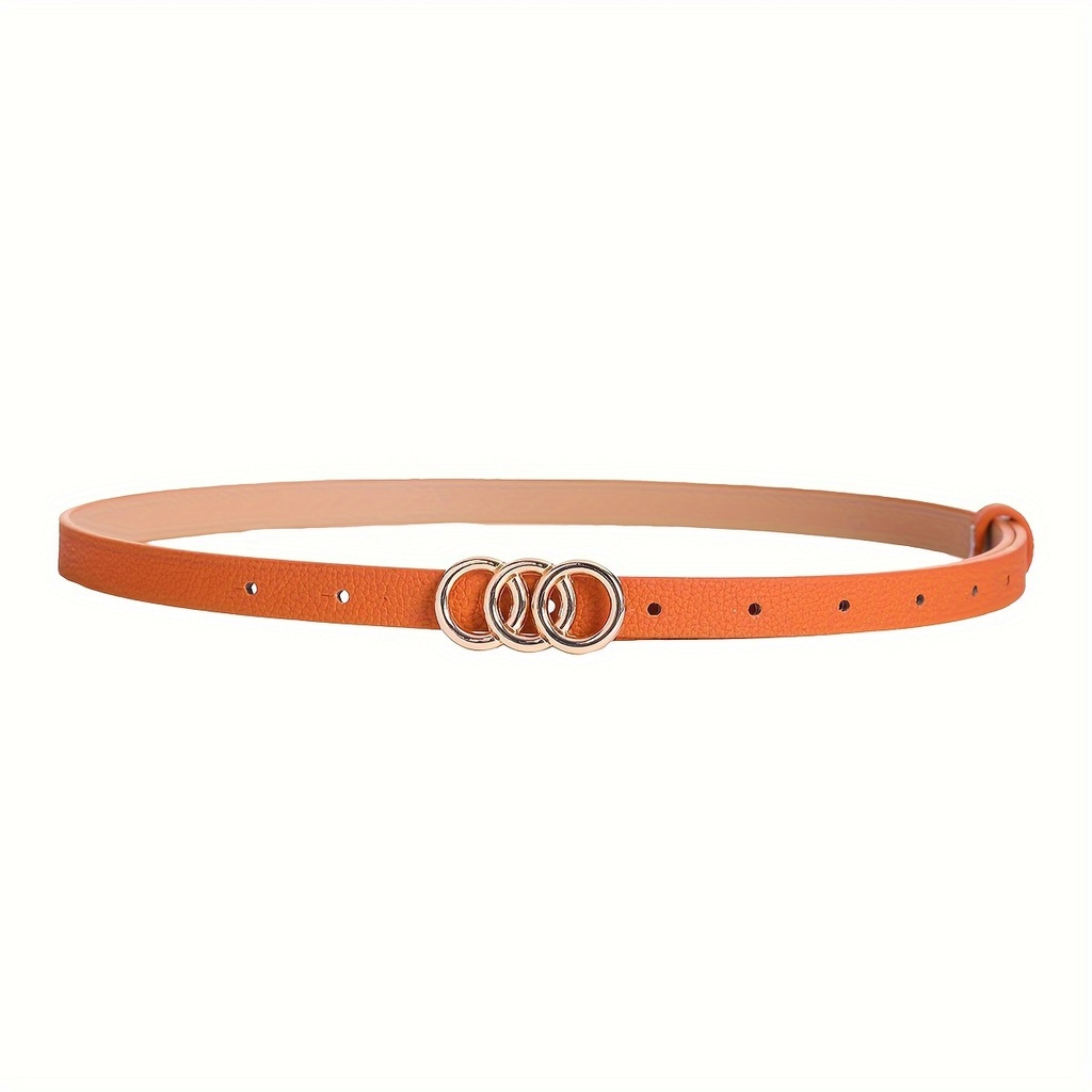 Cinturón de Moda con Hebilla Triple O-Ring