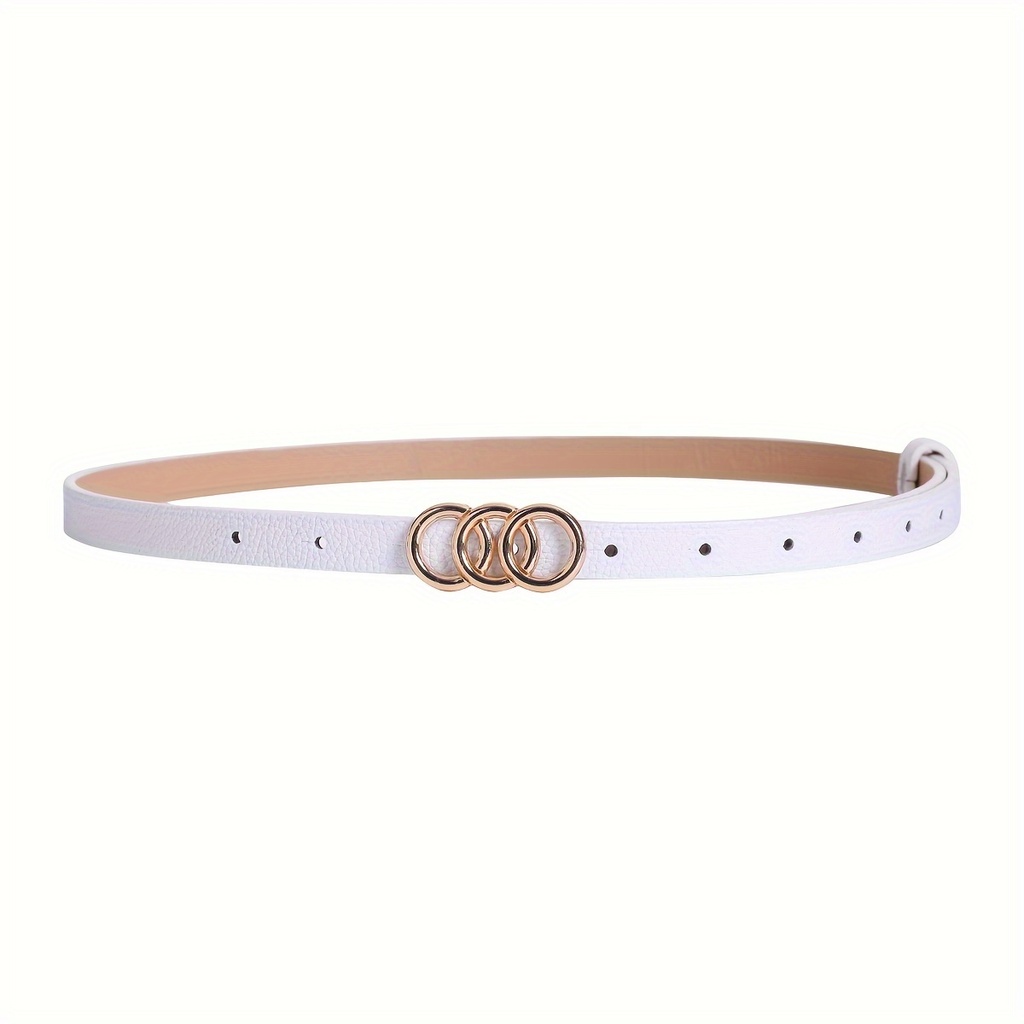 Cinturón de Moda con Hebilla Triple O-Ring