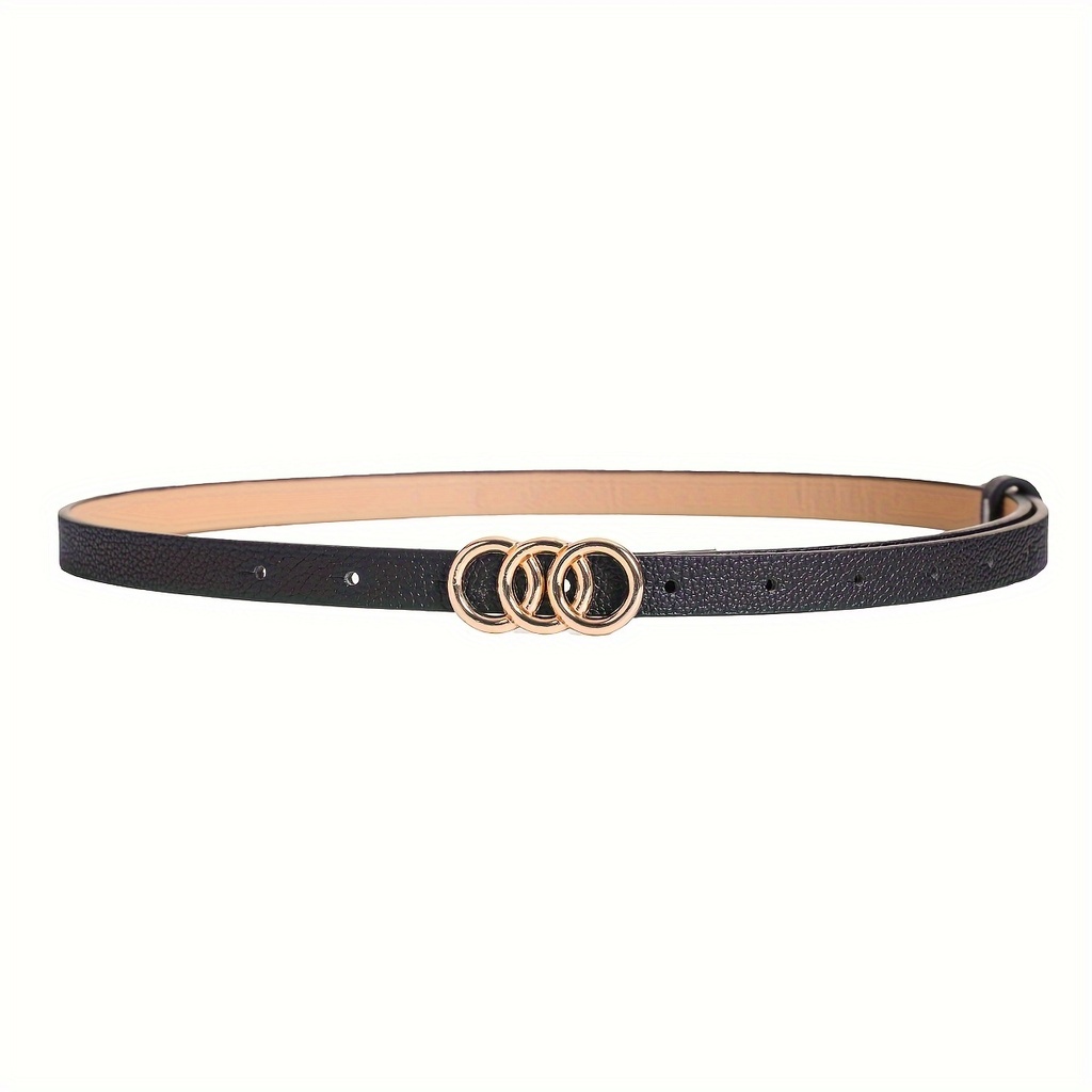 Cinturón de Moda con Hebilla Triple O-Ring