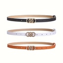 Cinturón de Moda con Hebilla Triple O-Ring