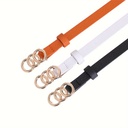 Cinturón de Moda con Hebilla Triple O-Ring
