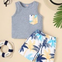 Conjunto de Camiseta y Short con Estampado de Coco Luxeira
