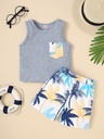 Conjunto de Camiseta y Short con Estampado de Coco Luxeira