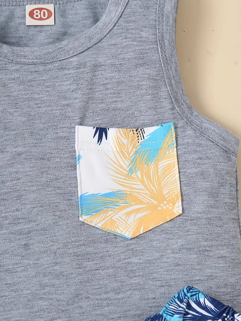 Conjunto de Camiseta y Short con Estampado de Coco Luxeira