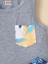 Conjunto de Camiseta y Short con Estampado de Coco Luxeira