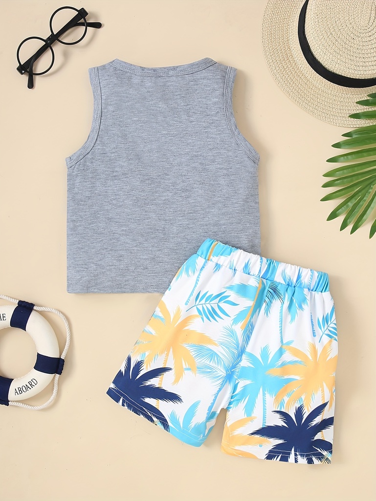 Conjunto de Camiseta y Short con Estampado de Coco Luxeira