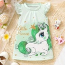 Vestido con Estampado de Unicornio con Volantes Luxeira
