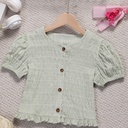 Top de Verano con Cuello Cuadrado y Mangas Abullonadas Luxeira