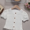 Top de Verano con Cuello Cuadrado y Mangas Abullonadas Luxeira
