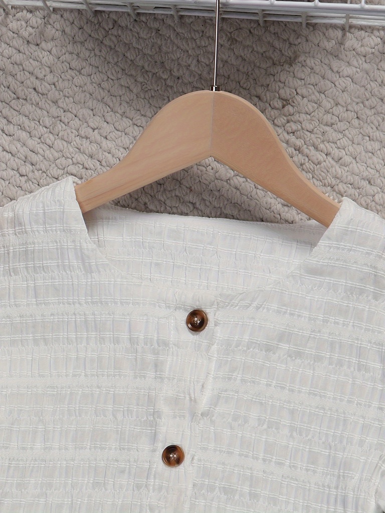 Top de Verano con Cuello Cuadrado y Mangas Abullonadas Luxeira