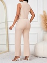 Conjunto de Pantalón Elegante y Blazer Corto Sin Mangas Luxeira