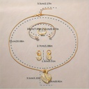 Set de 5 Piezas en Forma de Corazón:Collar, Aretes, Pulsera y Anillo on Brillantes Piedras