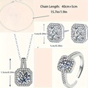 Set de 4 Piezas de Joyería: Collar, Anillo y Aretes Elegantes