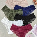 Panty de Encaje Floral con Ribete Festoneado Luxeira