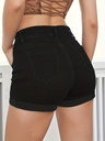 Short de Mezclilla con Bolsillos Oblicuos y Diseño de Corte Alto Luxeira