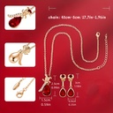 Set de 3 Piezas de Joyería: Collar y Pendientes con Colgante de Flor Rosa y Gota de Agua