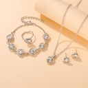 Set de 5 Piezas de Joyería: Collar, Pendientes, Pulsera y Anillo con Mosaico de Vidrio