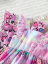 Vestido con Volantes y Estampado de Corazones Luxeira