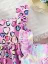 Vestido con Volantes y Estampado de Corazones Luxeira