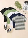 Camiseta Fresca de Rayas Luxeira