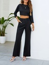 Conjunto de Dos Piezas: Top de Manga Corta y Pantalones Largos Luxeira