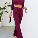 Conjunto de Dos Piezas: Top de Manga Corta y Pantalones Largos Luxeira