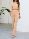Conjunto de Dos Piezas: Top de Manga Corta y Pantalones Largos Luxeira