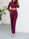 Conjunto de Dos Piezas: Top de Manga Corta y Pantalones Largos Luxeira