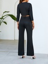 Conjunto de Dos Piezas: Top de Manga Corta y Pantalones Largos Luxeira