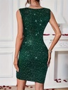 Vestido de Cóctel Brillante con Cuello en V Luxeira