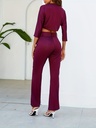 Conjunto de Dos Piezas: Top de Manga Corta y Pantalones Largos Luxeira