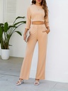 Conjunto de Dos Piezas: Top de Manga Corta y Pantalones Largos Luxeira