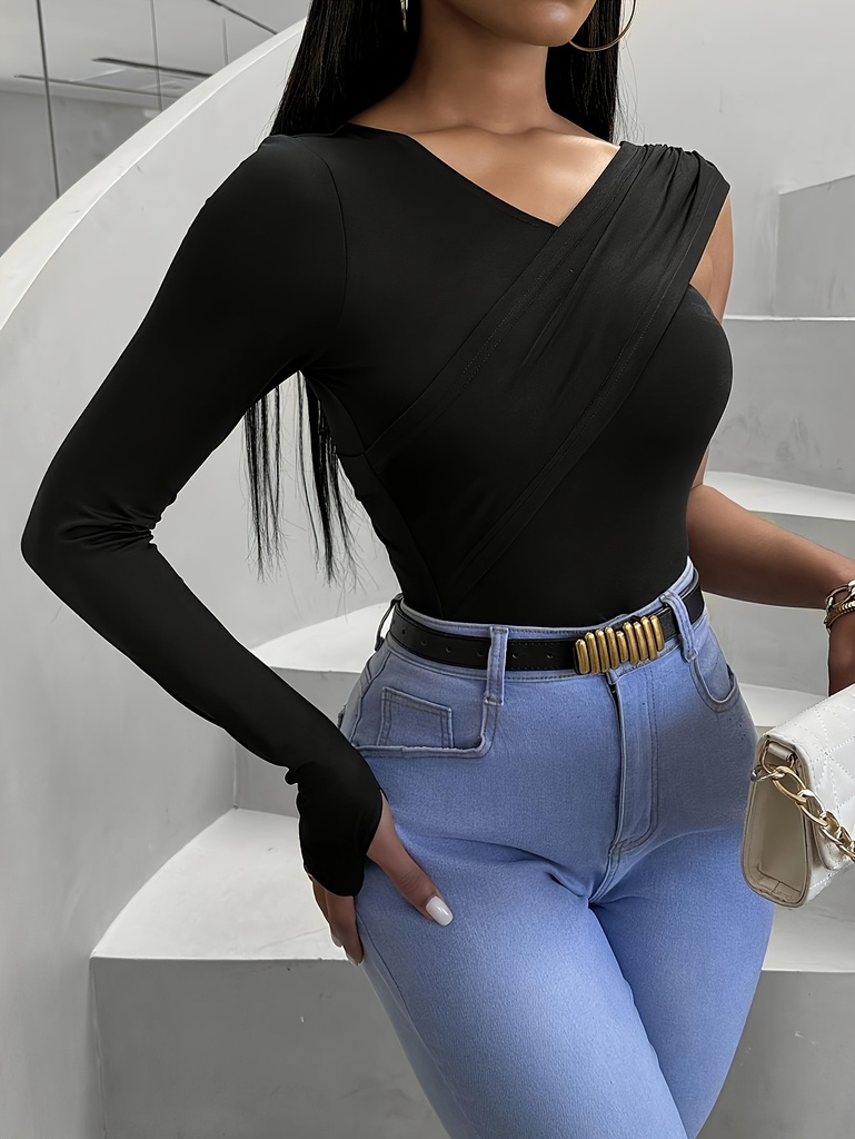 Blusa Elegante y Ajustado con Fruncido Luxeira