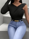 Blusa Elegante y Ajustado con Fruncido Luxeira