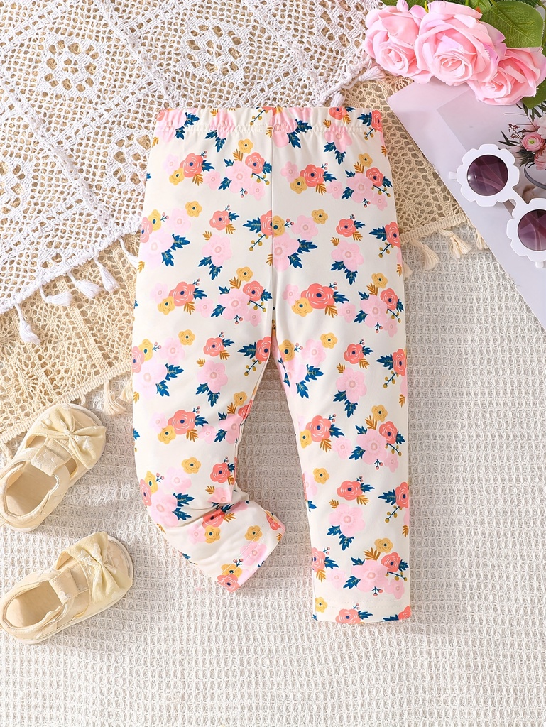 Pantalón con Estampado de Flores Luxeira
